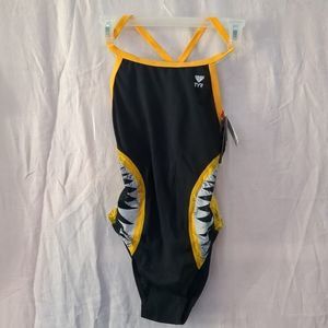 TYR Shark Bite Diamondfit One Piece Swimsuit, Women's Size 34, NEW MSRP $79.99
